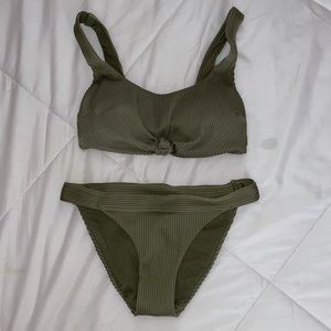 Hollister olive ribbed bikini